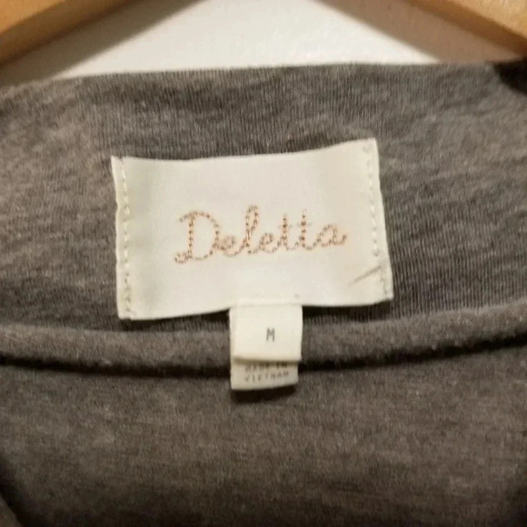 Anthro Deletta Gathered Ruched Top, Gray, Medium - Picture 4 of 6